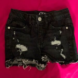 Size 7/8 black denim shorts